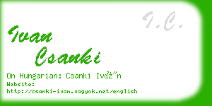 ivan csanki business card